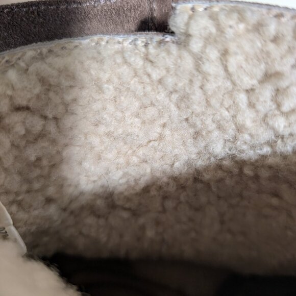 👢 J.Crew Taupe Suede Shearling-Lined Ankle Boots – Women’s Size 7.5 - Picture 7 of 7